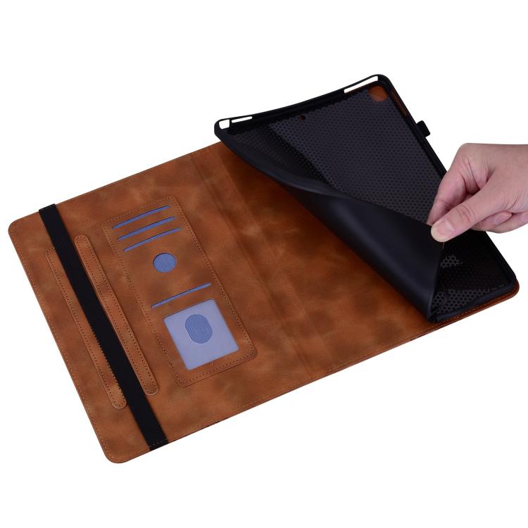 For iPad 2025 / 2022 Love Hearts Embossed Leather Smart Tablet Case(Brown) by bashfashion
