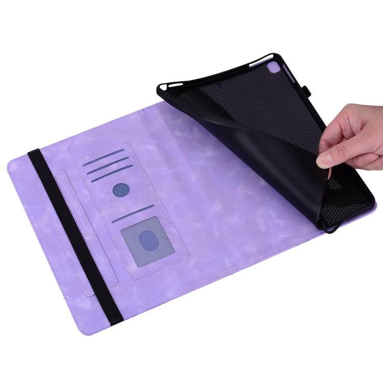 For iPad Air 11 2025 / 2024 Love Hearts Embossed Leather Smart Tablet Case(Purple) by bashfashion