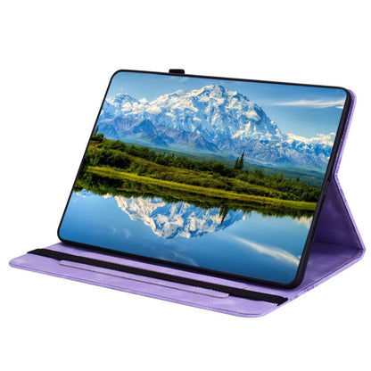 For iPad Air 11 2025 / 2024 Love Hearts Embossed Leather Smart Tablet Case(Purple) by bashfashion