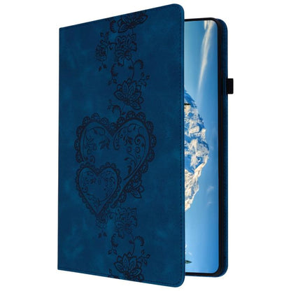 For iPad mini 6 / mini 2024 Love Hearts Embossed Leather Smart Tablet Case(Dark Blue) by bashfashion