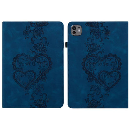 For iPad Pro 13 2025 / 2024 Love Hearts Embossed Leather Smart Tablet Case(Dark Blue) by bashfashion