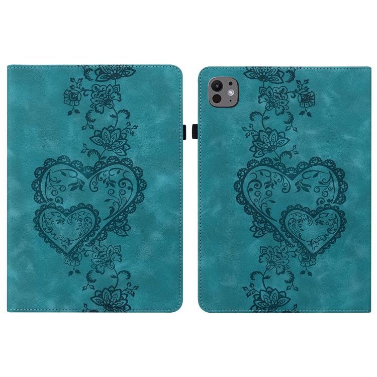 For iPad Pro 11 2025 / 2024 Love Hearts Embossed Leather Smart Tablet Case(Green) by bashfashion