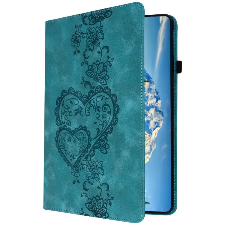 For iPad Pro 11 2025 / 2024 Love Hearts Embossed Leather Smart Tablet Case(Green) by bashfashion