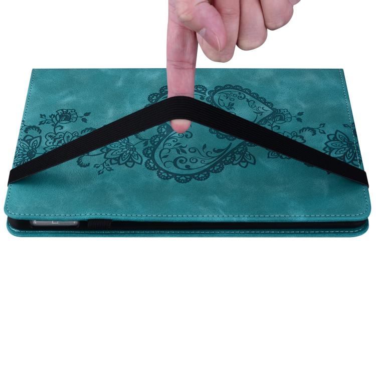 For iPad Pro 11 2025 / 2024 Love Hearts Embossed Leather Smart Tablet Case(Green) by bashfashion