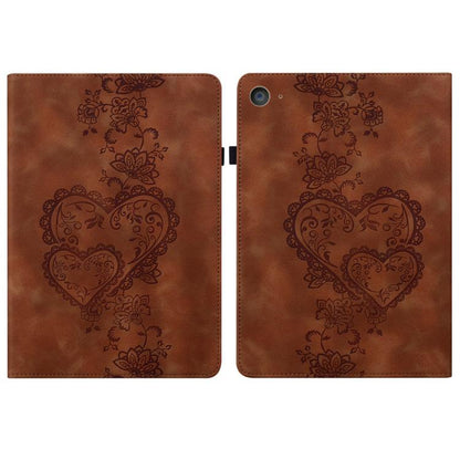 For iPad mini 5 / 4 / 3 / 2 / 1 Love Hearts Embossed Leather Smart Tablet Case(Brown) by bashfashion