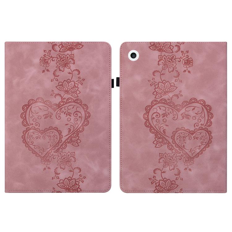 For iPad Air / Air 2 / 9.7 2017 / 2018 Love Hearts Embossed Leather Smart Tablet Case(Pink) by bashfashion