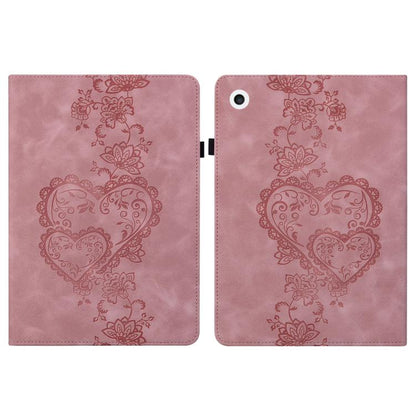 For iPad Air / Air 2 / 9.7 2017 / 2018 Love Hearts Embossed Leather Smart Tablet Case(Pink) by bashfashion