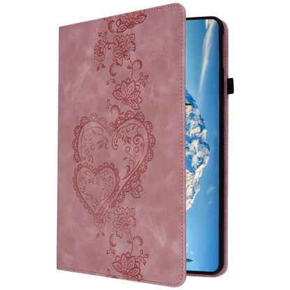 For iPad Air / Air 2 / 9.7 2017 / 2018 Love Hearts Embossed Leather Smart Tablet Case(Pink) by bashfashion