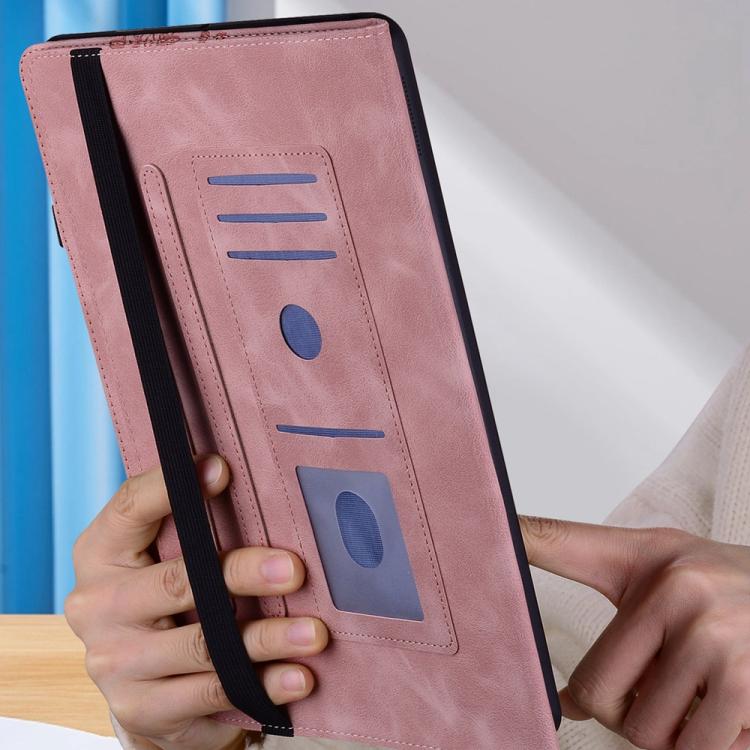 For Samsung Galaxy Tab S6 Lite 2022 / 2020 Love Hearts Embossed Leather Smart Tablet Case(Pink) by bashfashion