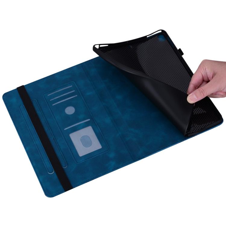 For Samsung Galaxy Tab A7 10.4 2020 Love Hearts Embossed Leather Smart Tablet Case(Dark Blue) by bashfashion