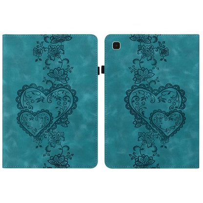 For Samsung Galaxy Tab A 9.7 T550 Love Hearts Embossed Leather Smart Tablet Case(Green) by bashfashion