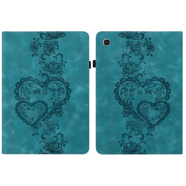 For Samsung Galaxy Tab A 10.1 2019 Love Hearts Embossed Leather Tablet Case(Green) by bashfashion