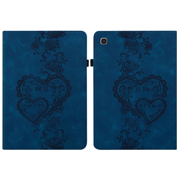 For Samsung Galaxy Tab A 10.1 2019 Love Hearts Embossed Leather Tablet Case(Dark Blue) by bashfashion