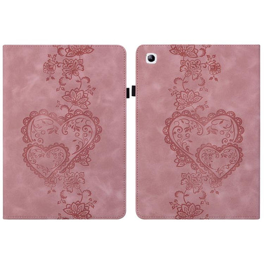 For Samsung Galaxy Tab S2 9.7 Love Hearts Embossed Leather Tablet Case(Pink) by bashfashion