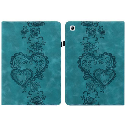 For Samsung Galaxy Tab S2 9.7 Love Hearts Embossed Leather Tablet Case(Green) by bashfashion