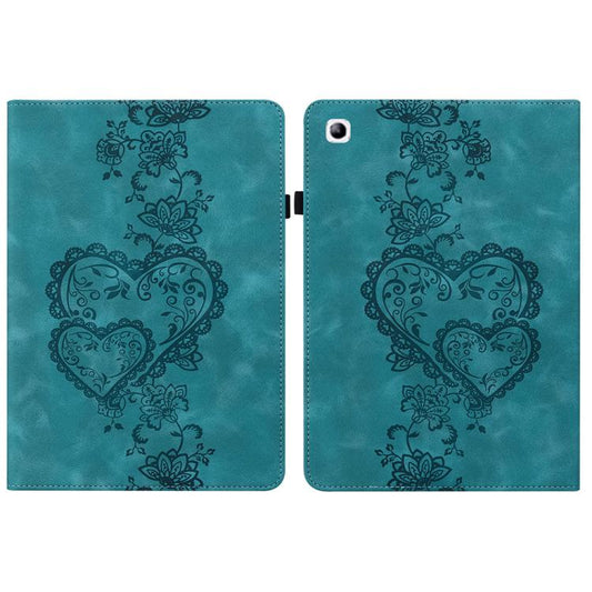 For Samsung Galaxy Tab S2 9.7 Love Hearts Embossed Leather Tablet Case(Green) by bashfashion