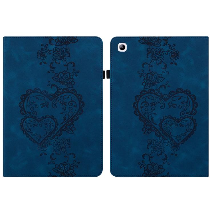 For Samsung Galaxy Tab S2 9.7 Love Hearts Embossed Leather Tablet Case(Dark Blue) by bashfashion