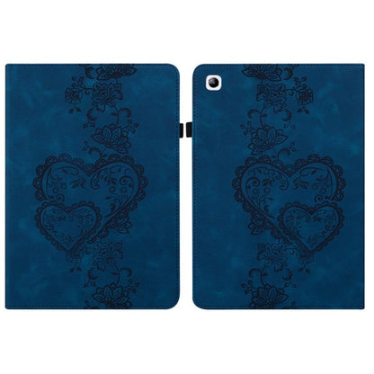 For Samsung Galaxy Tab S2 9.7 Love Hearts Embossed Leather Tablet Case(Dark Blue) by bashfashion