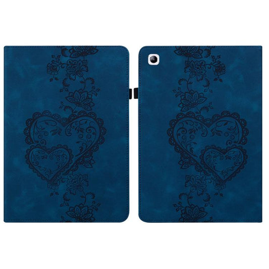 For Samsung Galaxy Tab S2 9.7 Love Hearts Embossed Leather Tablet Case(Dark Blue) by bashfashion