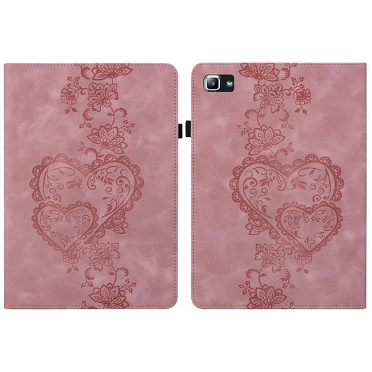 For Samsung Galaxy Tab A 10.1 2016 Love Hearts Embossed Leather Tablet Case(Pink) by bashfashion
