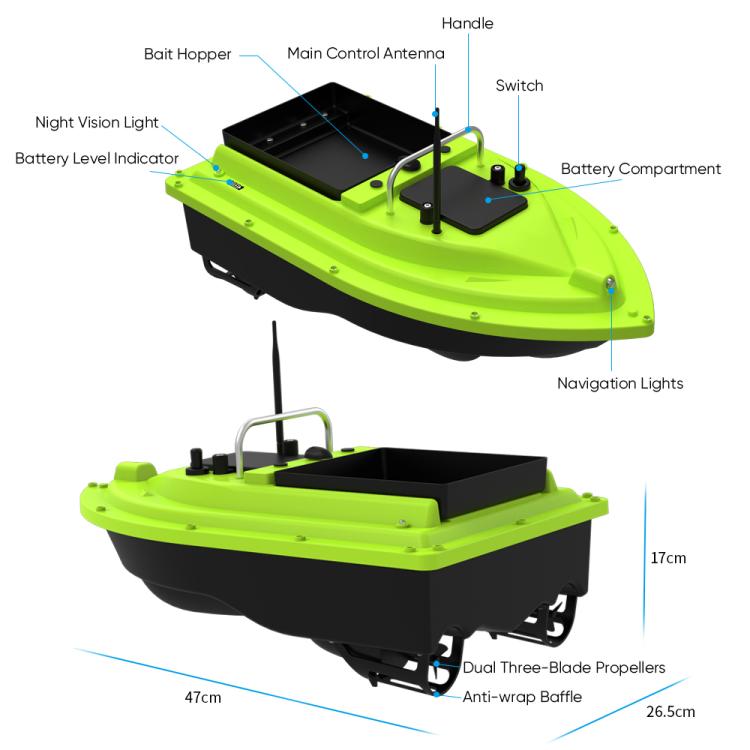 D26 Smart Control Fishing Bait Boat Support GPS Positioning Built-in Light Strip, Plug:EU Plug by bashfashion