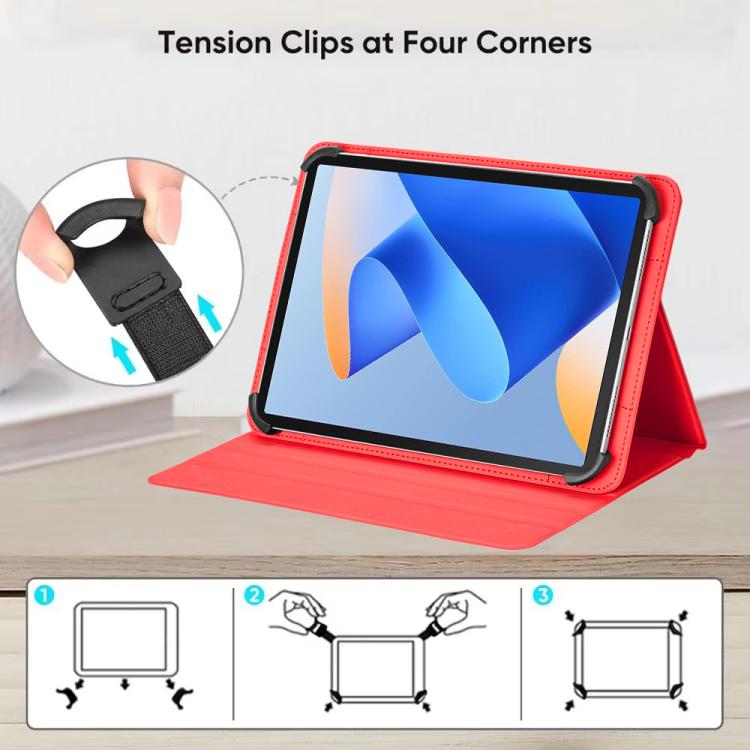 9-10 inch Voltage Hook 360 Rotation Leather Tablet Case(Red) by bashfashion