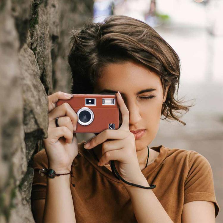 For Kodak EKTAR H35 Litchi Texture Soft Silicone Protective Case(Pink) by bashfashion