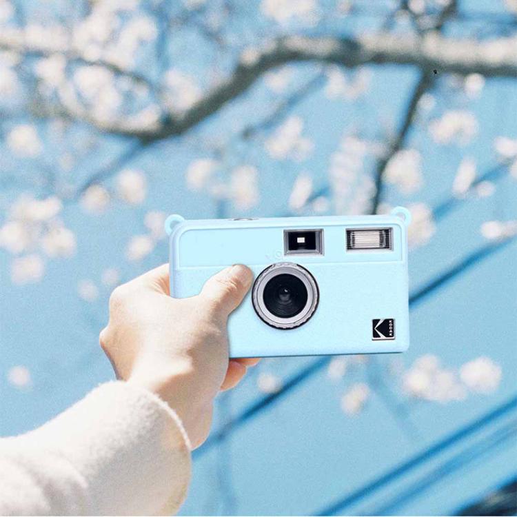 For Kodak EKTAR H35 Litchi Texture Soft Silicone Protective Case(Blue) by bashfashion