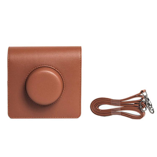 For FUJIFILM instax WIDE Evo Full Body Leather Camera Case Bag with Strap(Brown) by bashfashion