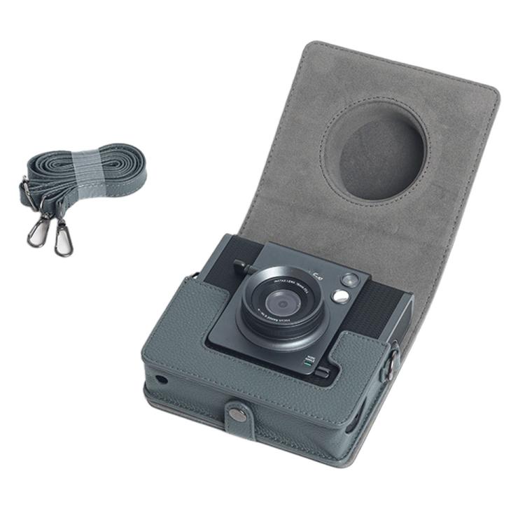 For FUJIFILM instax WIDE Evo Full Body Leather Camera Case Bag with Strap(Black) by bashfashion