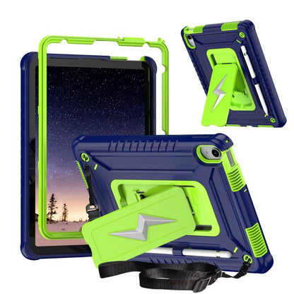 For iPad 2025 / 2022 Armor Bolt Shape Holder Silicone Hybrid PC Tablet Case(Navy Blue Olivine) by bashfashion