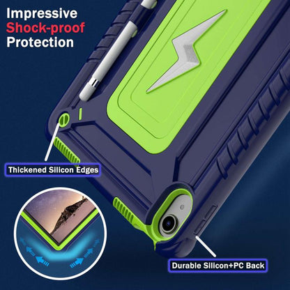 For iPad 2025 / 2022 Armor Bolt Shape Holder Silicone Hybrid PC Tablet Case(Navy Blue Olivine) by bashfashion