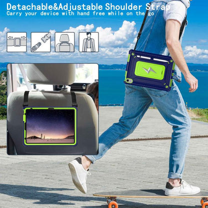 For iPad 2025 / 2022 Armor Bolt Shape Holder Silicone Hybrid PC Tablet Case(Navy Blue Olivine) by bashfashion