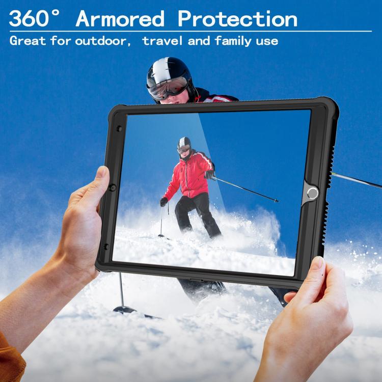 For iPad 10.2 2021 / 2020 / 2019 Armor Bolt Shape Holder Silicone Hybrid PC Tablet Case(Black) by bashfashion