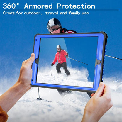 For iPad 9.7 2018 / Air / Air 2 Armor Bolt Shape Holder Silicone Hybrid PC Tablet Case(Black Blue) by bashfashion