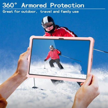 For Lenovo Tab M11 / Xiaoxin Pad 11 2024 Armor Bolt Shape Holder Silicone Hybrid PC Tablet Case(Rose Gold) by bashfashion