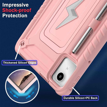 For Lenovo Tab M11 / Xiaoxin Pad 11 2024 Armor Bolt Shape Holder Silicone Hybrid PC Tablet Case(Rose Gold) by bashfashion