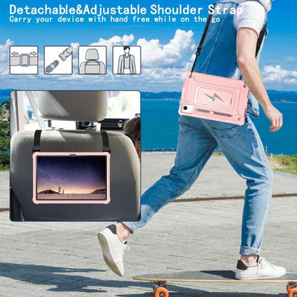 For Lenovo Tab M11 / Xiaoxin Pad 11 2024 Armor Bolt Shape Holder Silicone Hybrid PC Tablet Case(Rose Gold) by bashfashion