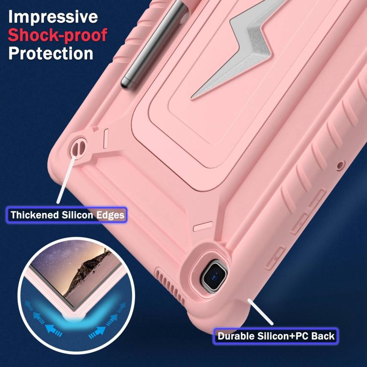 For Samsung Galaxy Tab S6 Lite 2020 / 2024 Armor Bolt Shape Holder Silicone Hybrid PC Tablet Case(Rose Gold) by bashfashion