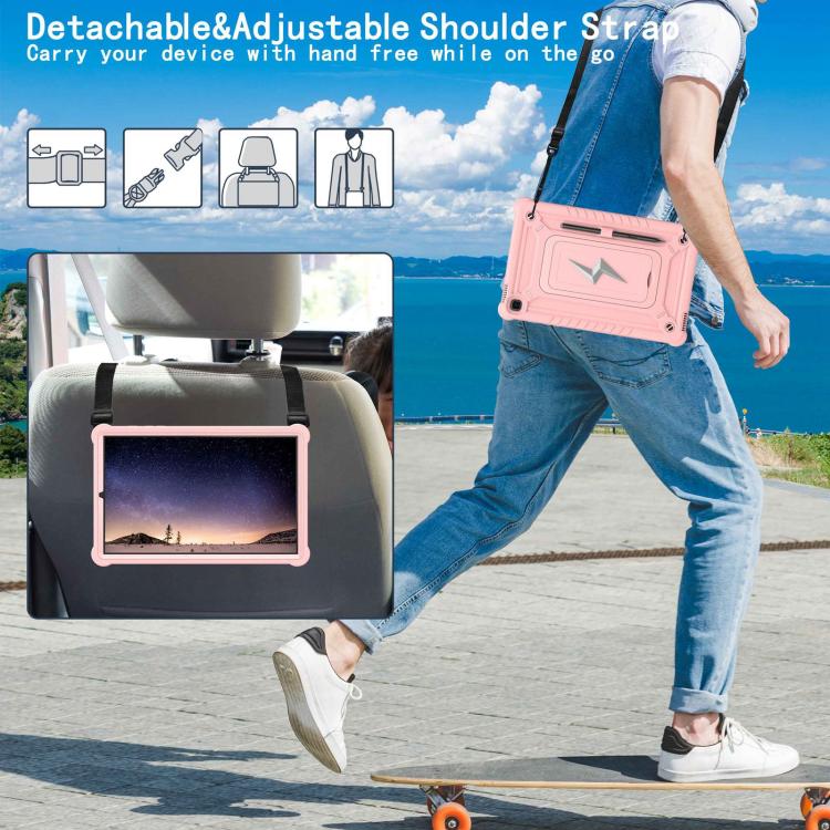 For Samsung Galaxy Tab S6 Lite 2020 / 2024 Armor Bolt Shape Holder Silicone Hybrid PC Tablet Case(Rose Gold) by bashfashion