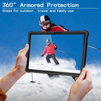 For Samsung Galaxy Tab S9 FE / S9 / S8 Armor Bolt Shape Holder Silicone Hybrid PC Tablet Case(Black) by bashfashion