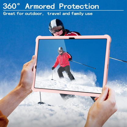 For Samsung Galaxy Tab S10+ / S9+ Armor Bolt Shape Holder Silicone Hybrid PC Tablet Case(Rose Gold) by bashfashion