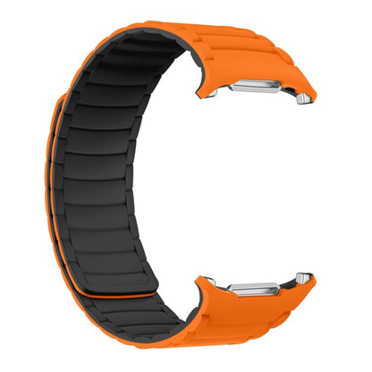 For Samsung Galaxy Watch Ultra 47mm / Ultra 2025 Silicone Sport Magnetic Watch Band(Orange+Black) by bashfashion