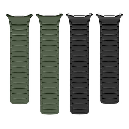 For Samsung Galaxy Watch Ultra 47mm / Ultra 2025 Silicone Sport Magnetic Watch Band(Army Green+Black) by bashfashion