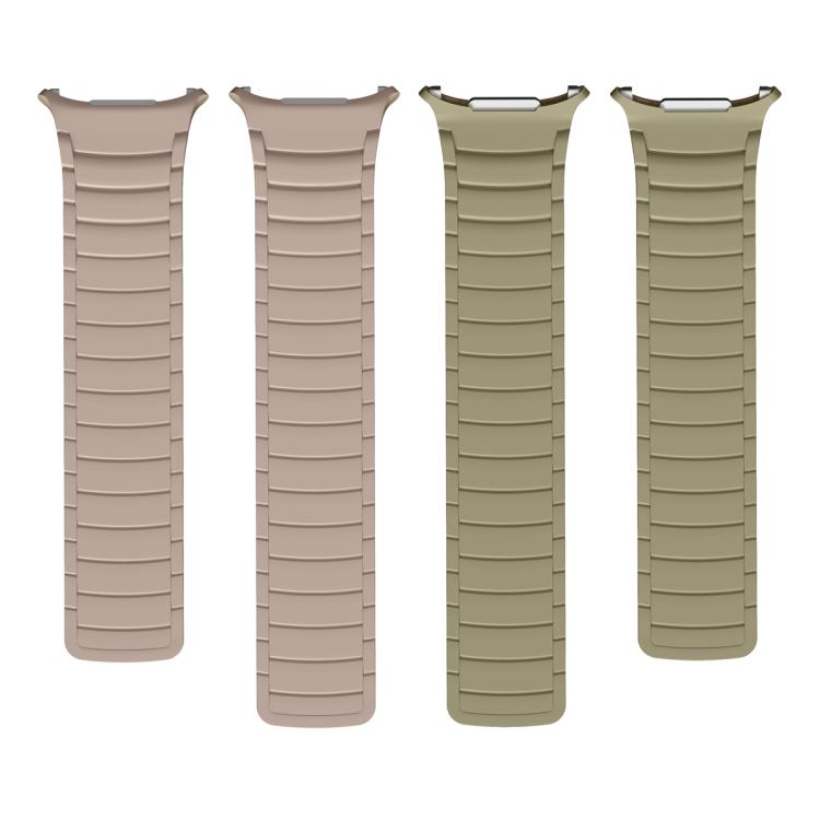 For Samsung Galaxy Watch Ultra 47mm / Ultra 2025 Silicone Sport Magnetic Watch Band(Camel+Bean Pink) by bashfashion