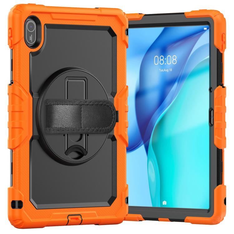 For Huawei MatePad SE 11 2024 Silicone Hybrid PC Tablet Case with Shoulder Strap(Orange) by bashfashion