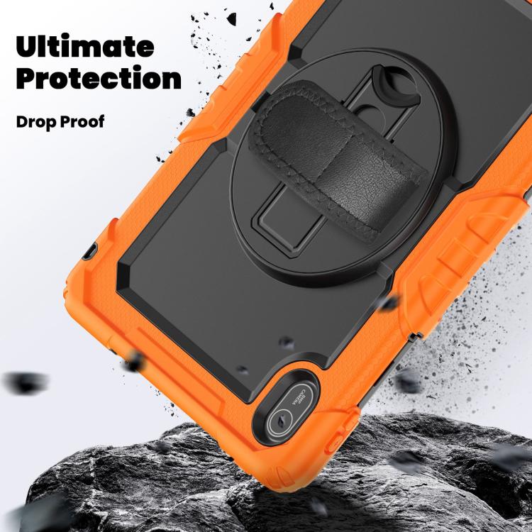 For Huawei MatePad SE 11 2024 Silicone Hybrid PC Tablet Case with Shoulder Strap(Orange) by bashfashion