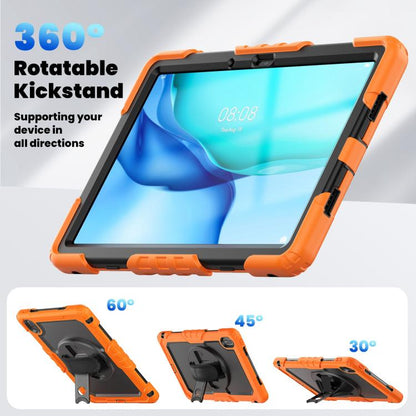 For Huawei MatePad SE 11 2024 Silicone Hybrid PC Tablet Case with Shoulder Strap(Orange) by bashfashion