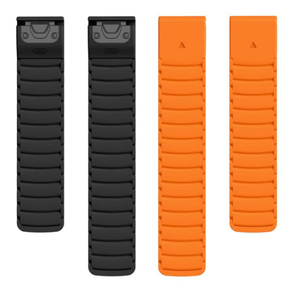For Garmin Watch 26mm Quick Release Silicone Sport Magnetic Watch Band(Orange+Black) by bashfashion