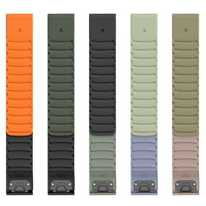 For Garmin Watch 26mm Quick Release Silicone Sport Magnetic Watch Band(Orange+Black) by bashfashion